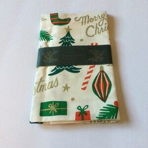 RIFLE PAPER CO. DECK THE HALLS CHRISTMAS DISH TOWEL NWT